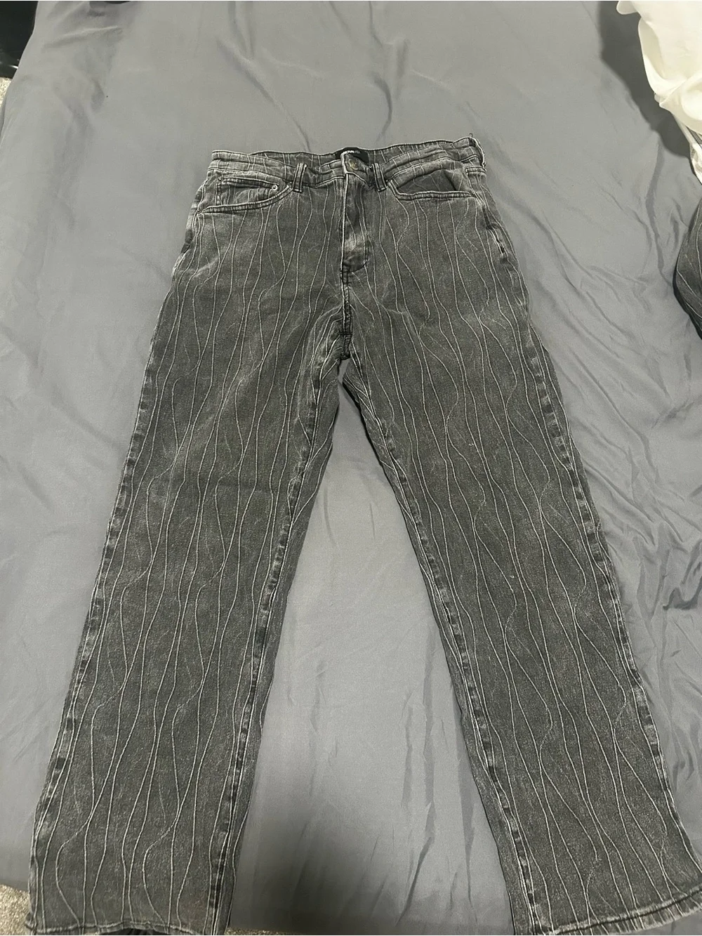 Banana Republic Men's Black Washed Pinstripe Denim Jacket